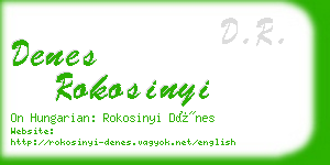 denes rokosinyi business card